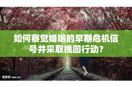 如何察觉婚姻的早期危机信号并采取挽回行动？