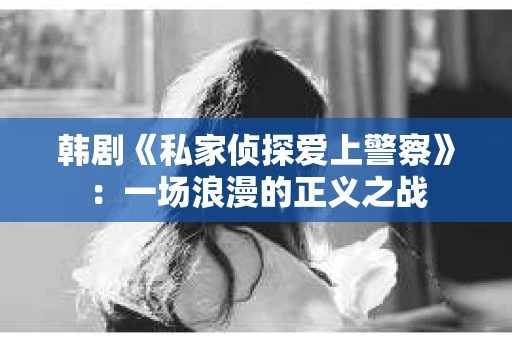 韩剧《私家侦探爱上警察》：一场浪漫的正义之战