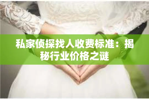 私家侦探找人收费标准：揭秘行业价格之谜