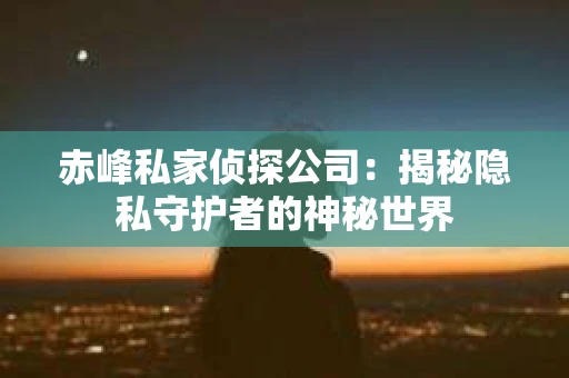 赤峰私家侦探公司：揭秘隐私守护者的神秘世界