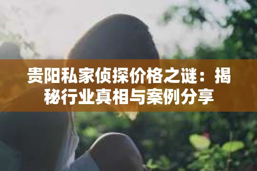 贵阳私家侦探价格之谜：揭秘行业真相与案例分享