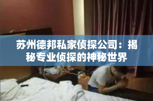 苏州德邦私家侦探公司：揭秘专业侦探的神秘世界