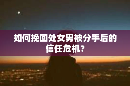 如何挽回处女男被分手后的信任危机？