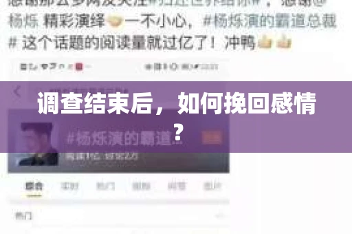 调查结束后,如何挽回感情? 调查结束后,如何挽回感情?
