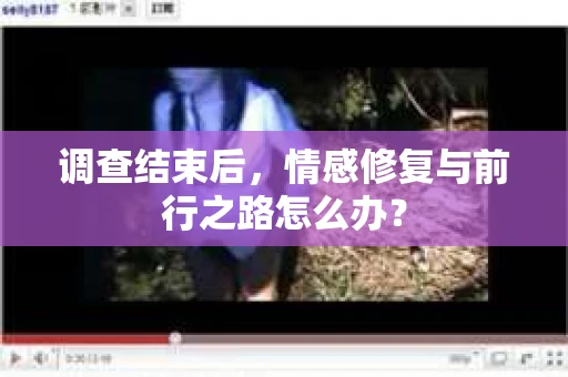 调查结束后，情感修复与前行之路怎么办？