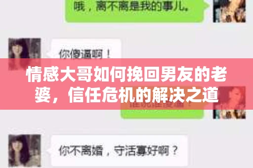 情感大哥如何挽回男友的老婆,信任危机的解决之道 情感大哥如何挽回男友的老婆,信任危机的解决之道